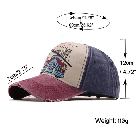 Cappello Da Baseball In Cotone Lavato Retro Distressed Patchwork Cappello Da Sole Vintage Stampato Outdoor Casual Regolabile Unisex