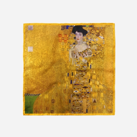 Pañuelo Cuadrado Artístico Estampado Pintura al Óleo Satén Tono Dorado Pañuelo Decorativo Elegante de Satén Suave para Mujer