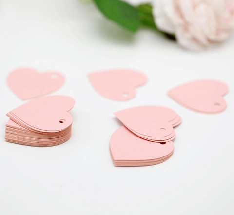 Etiquetas de Regalo de Papel Kraft Perlado con Forma de Corazón y Agujero Perforado para San Valentín Boda Etiquetas DIY