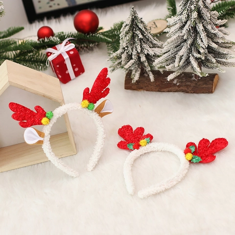 Kerst Gewei Hoofdband Pluche Rode Lovertjes Hertengewei Met Oren Feestelijke Partij Haar Accessoire Voor Kinderen Volwassenen