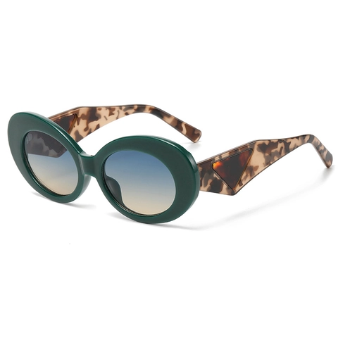 Occhiali Da Sole Ovali Retrò Donna Montura Plastica Protezione UV Lenti Sfumate Streetwear Moda Stanghette Tartarugate