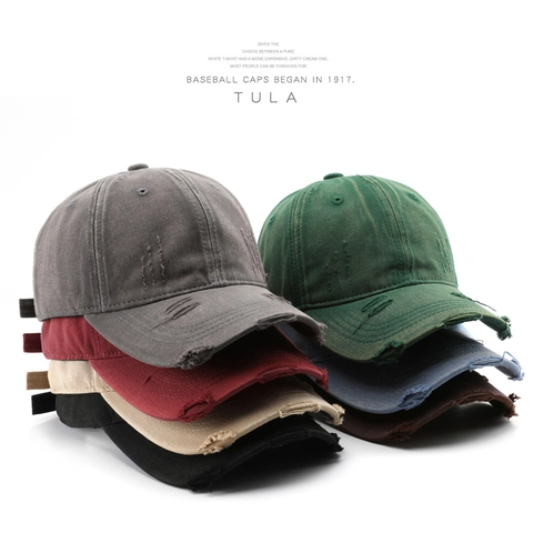 Vintage Distressed Washed Cotton Baseball Cap Ripped Streetwear Plain Sun Protection Adjustable Unisex Outdoor Hat