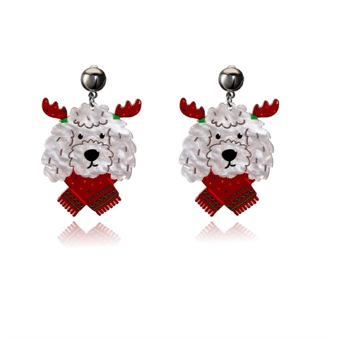 Weihnachts Acryl Tropfenohrringe Süße Rentier Weihnachtsmann Katze Hund Tier Kaffeetasse Muster Feiertag Party Schmuck Für Damen