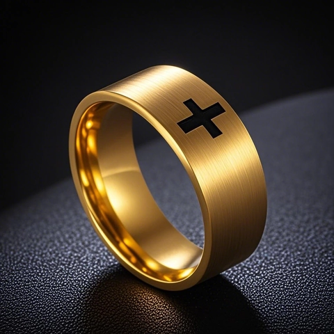 Minimalist Band Ring Stainless Steel Titanium With Cross Pattern Brushed Polished Finish For Men Women Fashion Jewelry
