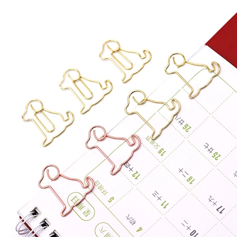 Graffette A Forma Di Cane Metallo Silhouette Di Animale Segnalibri Decorativi Per Ufficio Scuola Oro Oro Rosa