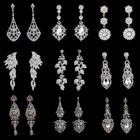 Boucles D Oreilles Pendantes Vintage En Strass Pour Femmes Luxe Goutte Mariée Mariage Bal Fête Avec Tige En Acier Inoxydable