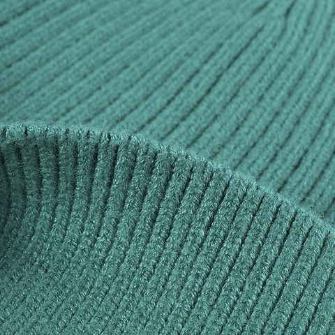 Bonnet En Maille Côtelée Unisexe Chaud Épais Fil Guipé À Revers Couleur Unie Hiver Extérieur Décontracté Doux