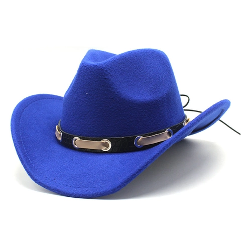 Chapeau Fedora Cowboy Western Vintage Feutre De Laine Large Bord Ceinture En Cuir Décorative Style Jazz Pour Hommes Femmes