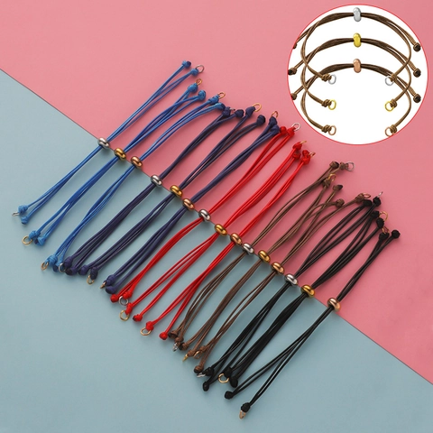 Pulsera De Cuerda Trenzada Minimalista Cuenta De Frijol De Acero Inoxidable 304 Cordón Ajustable Para Parejas Unisex