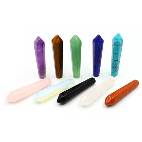 Natuursteen Hexagonale Kolom Hanger Punt Kogel Kristal Genezing Prisma Voor DIY Sieraden Maken Gepolijst