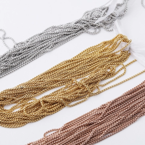 304 Edelstahl Bulk Reis Kette DIY Schmuckherstellung Zubehör 18K Vergoldet Farberhaltung Korn Textur Zubehör