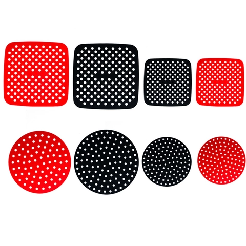 Alfombrillas De Silicona Reutilizables Para Freidora De Aire Perforadas Resistentes Al Calor Antiadherentes