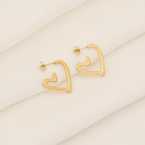 Geometrische Unregelmäßige Edelstahl Ohrringe Vergoldet Vintage Retro Texturierte Hoop Mode Schmuck Für Damen