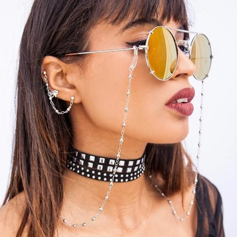 Metal Beaded Glasses Chain Fashion Eyewear Lanyard Sunglasses Anti-Slip Strap Holder Neck Cord For Women Retro Style