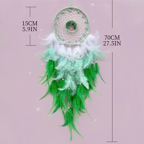 Dream Catcher Hanging Ornament Tree Of Life Crystal Stone Hand Woven Feather Wall Decor Bohemian Home Decor Gift