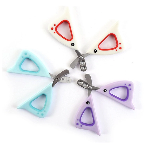 Pet Nail Clippers Stainless Steel Round Hole Positioning Safety Trimmers Ergonomic Cartoon Design For Cats And Small Dogs