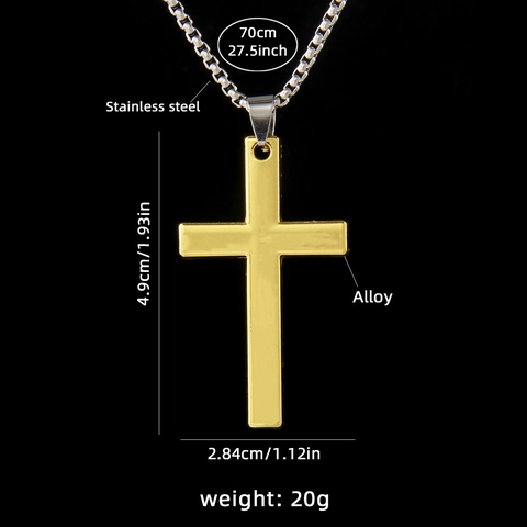 Kruis Hanger Ketting Met Roestvrijstalen Ketting En Legering Kruis Retro Hip Hop Stijl Voor Mannen Vrouwen Minimalistische Sieraden