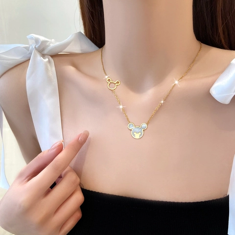 Minimalist Deer Antler Pendant Necklace Titanium Steel Gold Plated Ins Style Clavicle Chain Jewelry For Women