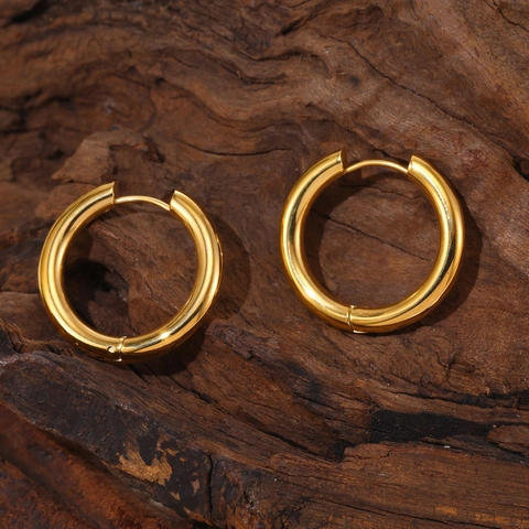Orecchini A Cerchio In Acciaio Inossidabile Placcati Oro 18K Perla D'acqua Dolce Zircone Gioielli Di Moda Per Donna