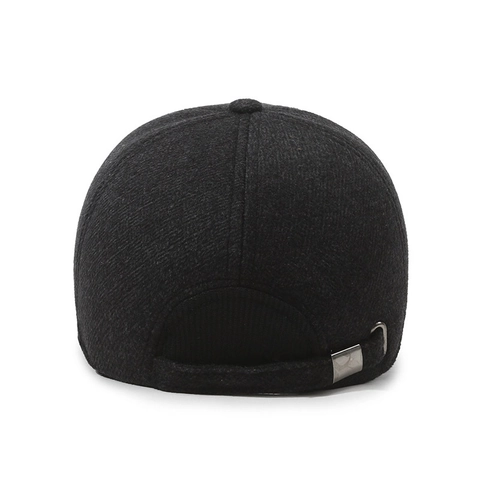 Winter Baseballkappe Herren Mit Ohrenklappen Warm Wolle Stoff Winddicht Outdoor Sporthut Verstellbar Casual