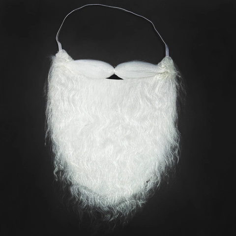 Barbe Père Noël Blanche Fibre Synthétique Moustache Bande Élastique Costume Noël Accessoires Fête Accessoires