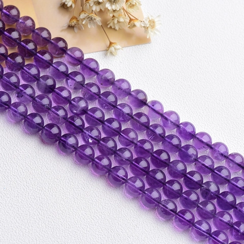 Perle Rotonde In Ametista Naturale Pietra Preziosa Viola Per Creazione Di Gioielli DIY Lucidate Alta Qualità