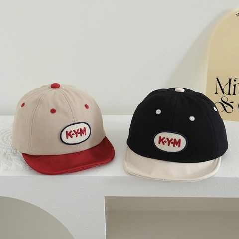 Cappellino Da Baseball Per Neonati Ricamo KYM Colore A Contrasto Tesa Morbida Protezione Solare Cappello Cotone