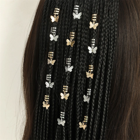 Bijoux Cheveux Dreadlocks Anneaux Tressage Alliage Papillon Serpent Couronne Style Ethnique Rétro Pour Femmes