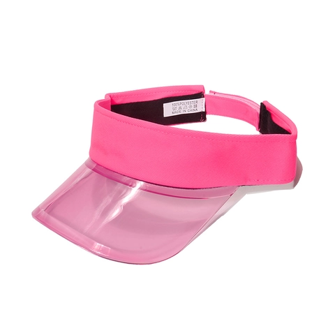 Sun Visor Hat TPU Transparent Brim Polyester Adjustable UV Protection Summer Outdoor Sports Empty Top Cap Women