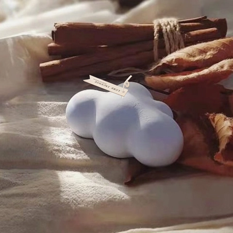 Molde De Silicona Con Forma De Nube Para Bricolaje Vela Aromática Jabón Hecho A Mano Superficie Espejo Flexible