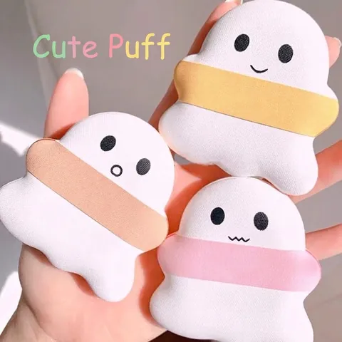 Schattige Spookvormige Make-up-Puff Hydrofiel Polyurethaan Spons Voor Foundation Droog En Nat Gebruik Beauty-Tool