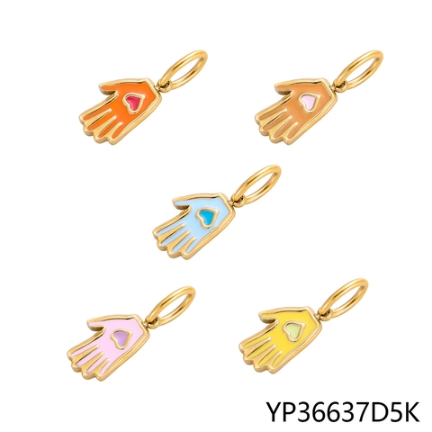 Hamsa Hand Und Cowboy Stiefel Anhänger Edelstahl Emaille Herz Halskette O Kette DIY Schmuckherstellung Zubehör