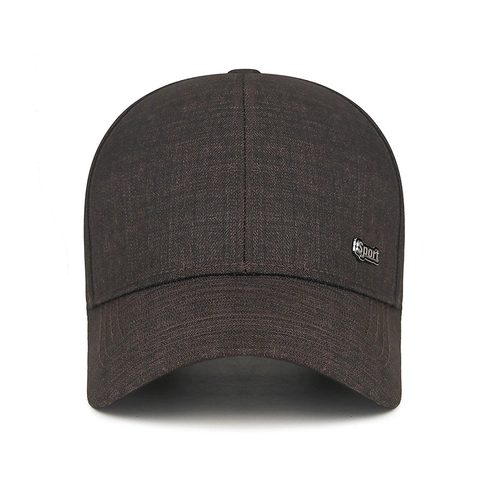 Casquette De Baseball Pour Homme Sergé Polyester Texturé Réglable Extérieur Casual Sport Étiquette Métallique Chapeau Soleil