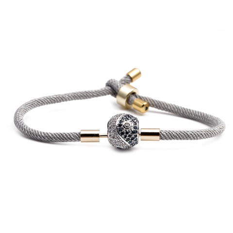 Bracelet En Corde Tressée Yin Yang Ajustable Cuivre Micro Pavé Zircone Tai Chi Gossip Bijoux En Corde Pour Femmes Hommes