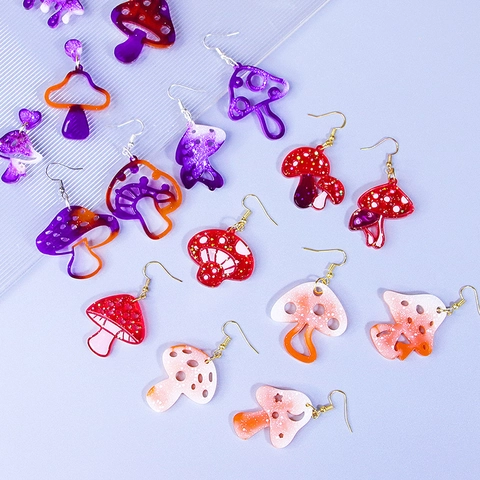 Mushroom Silicone Molds For Jewelry Making DIY Earrings Pendants Resin Casting Craft Tools Flexible Transparent
