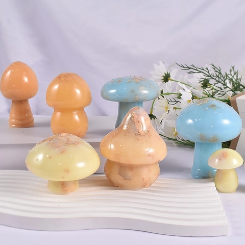 Moules En Silicone Champignon 3D DIY Résine Bougie Savon Outil De Fabrication Boîte De Rangement Modèle Réutilisable Résistant À La Chaleur