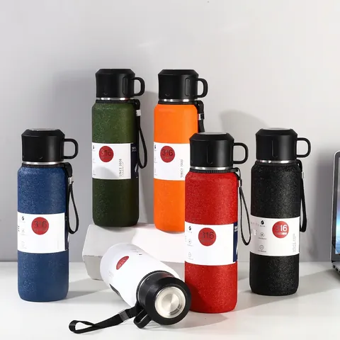 Large Capacity Vacuum Insulated Water Bottle 316 Stainless Steel Portable Flask With Tea Filter For Outdoor Sports