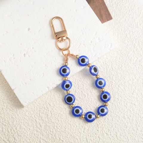 Evil Eye Perlen Schlüsselanhänger Türkischer Stil Harz Nazar Perlen Legierung Karabinerverschluss Tasche Anhänger Ethno