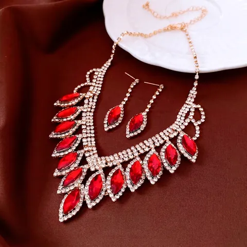 Collier Et Boucles D'oreilles Cristal Marquise Strass Alliage Style Palais Élégant Accessoire Mariage Pour Femmes