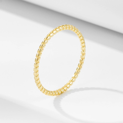 925 Sterling Silver Twist Ring For Women Minimalist Spiral Twisted Geometric Plain Thin Finger Ring Fashion Jewelry Accessory