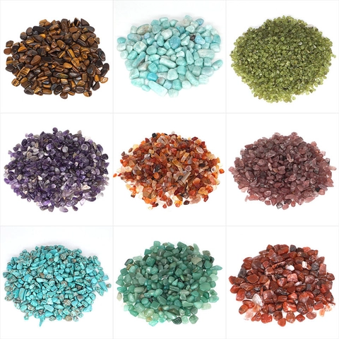 Natural Crystal Gemstone Chips Polished Tumbled Irregular Stones For Home Decor Healing Vase Filler Crafting Supplies
