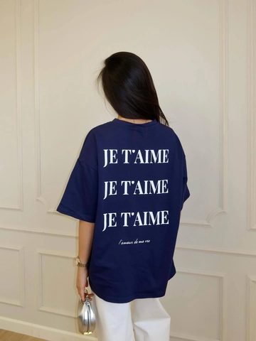 T-Shirt Da Donna In Cotone Oversize Spalle Scese Girocollo Stampa Lettere Top Casual A Maniche Corte Vestibilità Larga