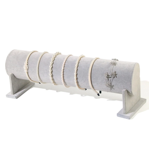 Headband Display Rack Ice Velvet Hair Hoop Holder Round Cylindrical Jewelry Stand Bracelet Organizer For Store Display