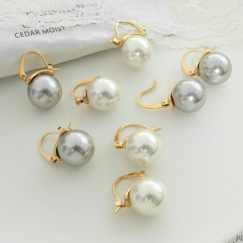 Elegant Imitation Artificial Pearl Dangle Earrings Titanium Steel 18K Gold Plated Vintage Minimalist Jewelry For Women Waterproof