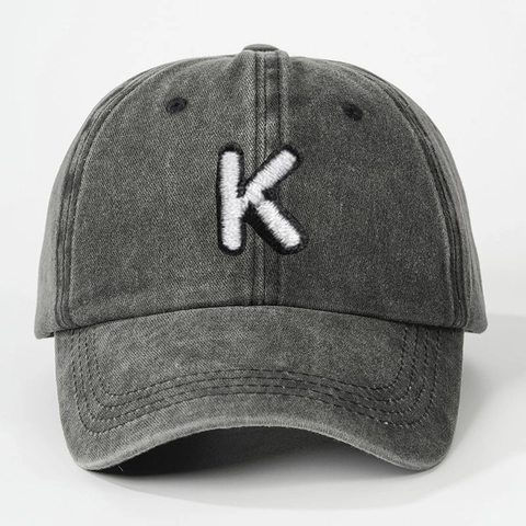 Cappello Da Baseball In Cotone Lavato Vintage Ricamo Lettera Iniziale Retro Berretto Da Sole Regolabile Uomo Donna