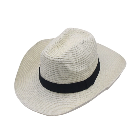 Chapeau de Soleil d'Été pour Femmes Chapeau de Paille Pliable à Large Bord Fedora Panama Protection Solaire Chapeau Élégant pour Femme