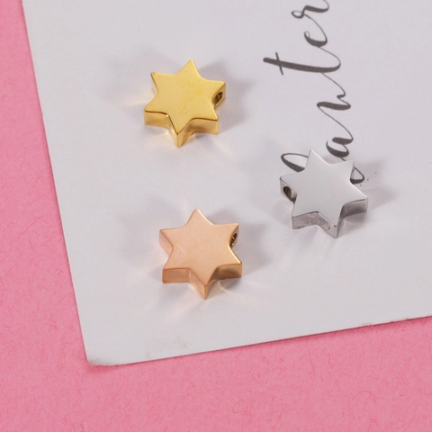 Star Of David Beads 304 Stainless Steel Mirror Polished Hexagram Charms For DIY Jewelry Making Accessories