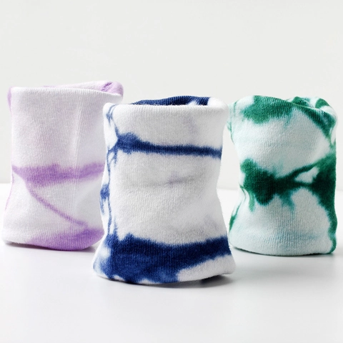Calzini Fantasmini In Cotone Tie Dye Da Donna Traspiranti Assorbenti Sudore Streetwear Skateboard Con Linguetta Tallone