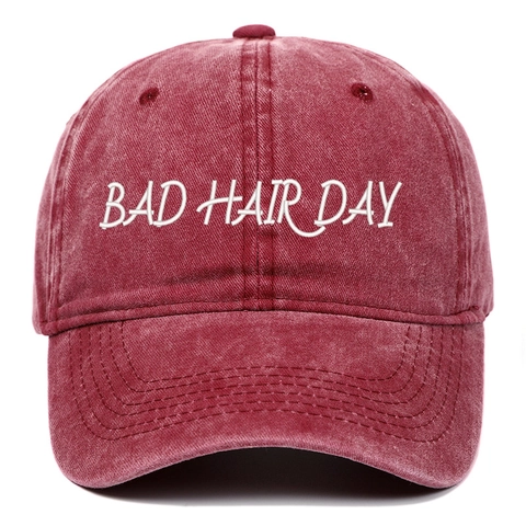 Casquette De Baseball Brodée Bad Hair Day Coton Lavé Ajustable Style Vintage Dad Hat Loisirs De Plein Air
