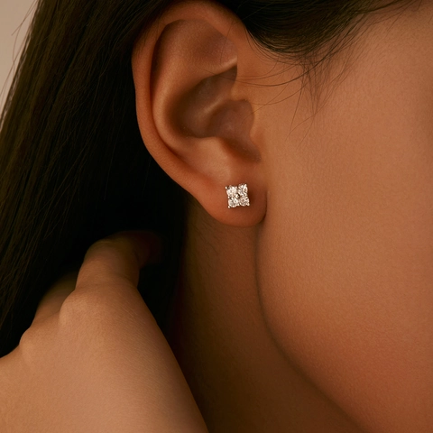925 Sterling Silver Moissanite Stud Earrings Elegant Rhombus Flower D Color VVS1 Moissanite Earrings For Women Jewelry Gift